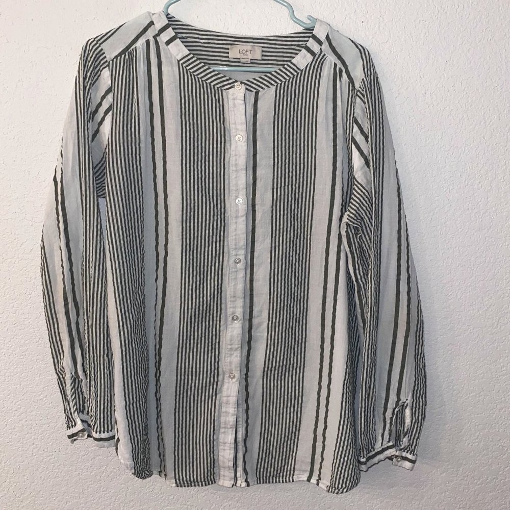 Loft Striped Tunic Blouse